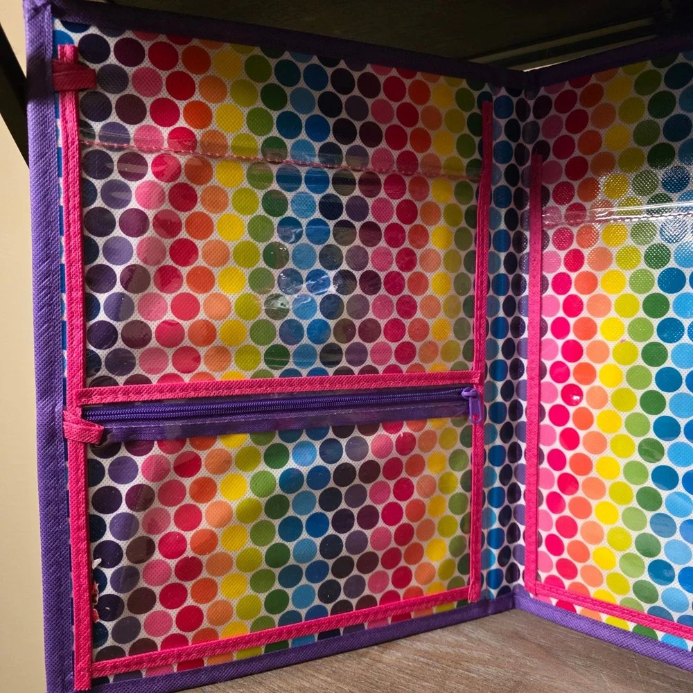 Lisa‎ Frank Portfolio Organizer Folder Animals Rainbow Vintage Style